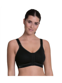 Black FRONTLINE OPEN - Front Closure Sports Bra