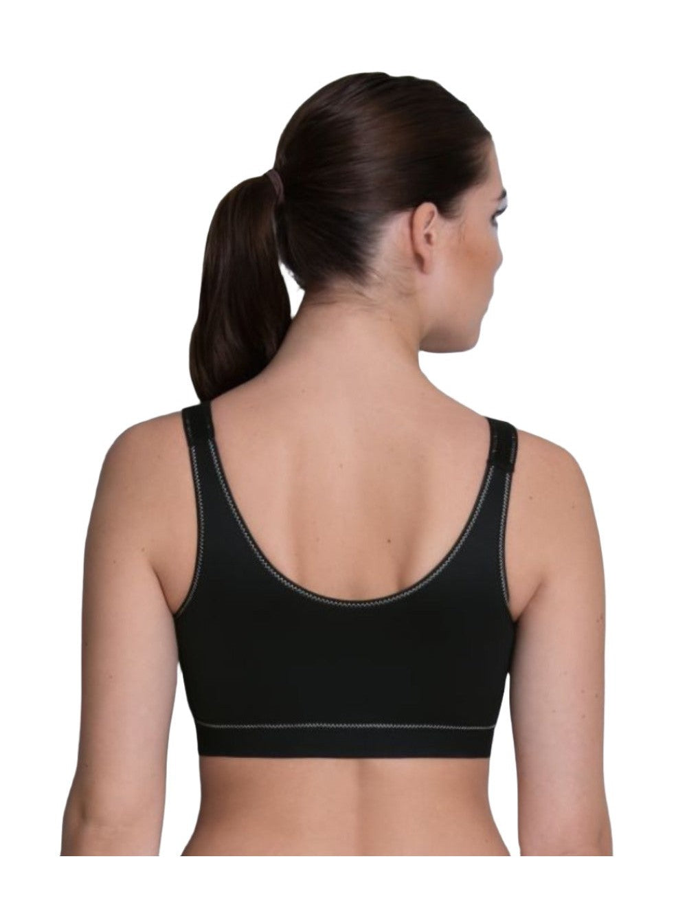 Black FRONTLINE OPEN - Front Closure Sports Bra Back View