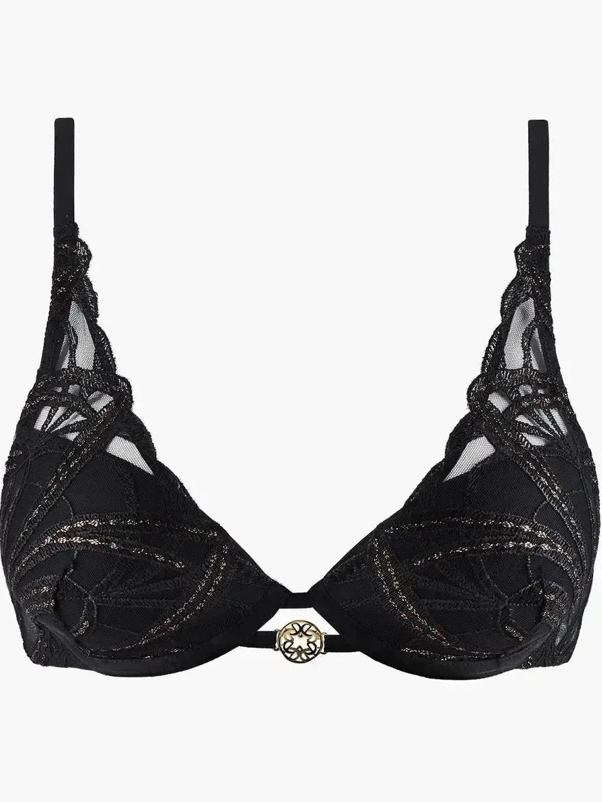 Aubade Black My Desire Scarf Push Up Bra