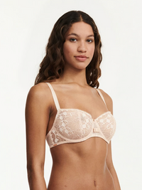 Chantelle-Beige Day to Night Lace Unlined Demi Bra