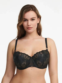 Chantelle Fleurs Signature Black Leather Demi Bra