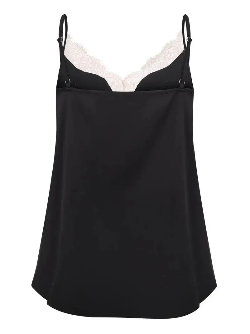 Effetto Lingerie-Black and Beige Lace Cami Short Set