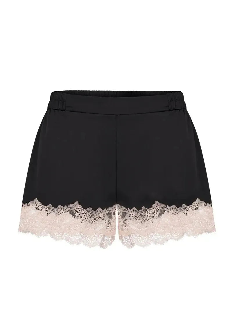 Effetto Lingerie-Black and Beige Lace Cami Short Set