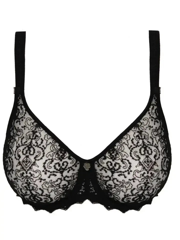 Empreinte Black Cassiopee Seamless Embroidered Full Cup Bra