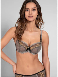 Black ELLA Low-necked bra