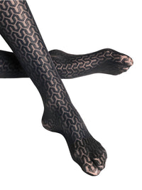 Falke Black Cryptogram Fashion Tights