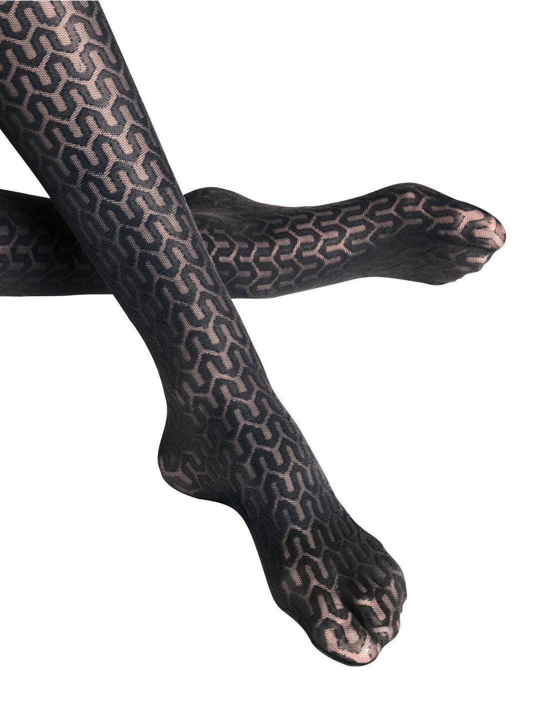 Falke Black Cryptogram Fashion Tights