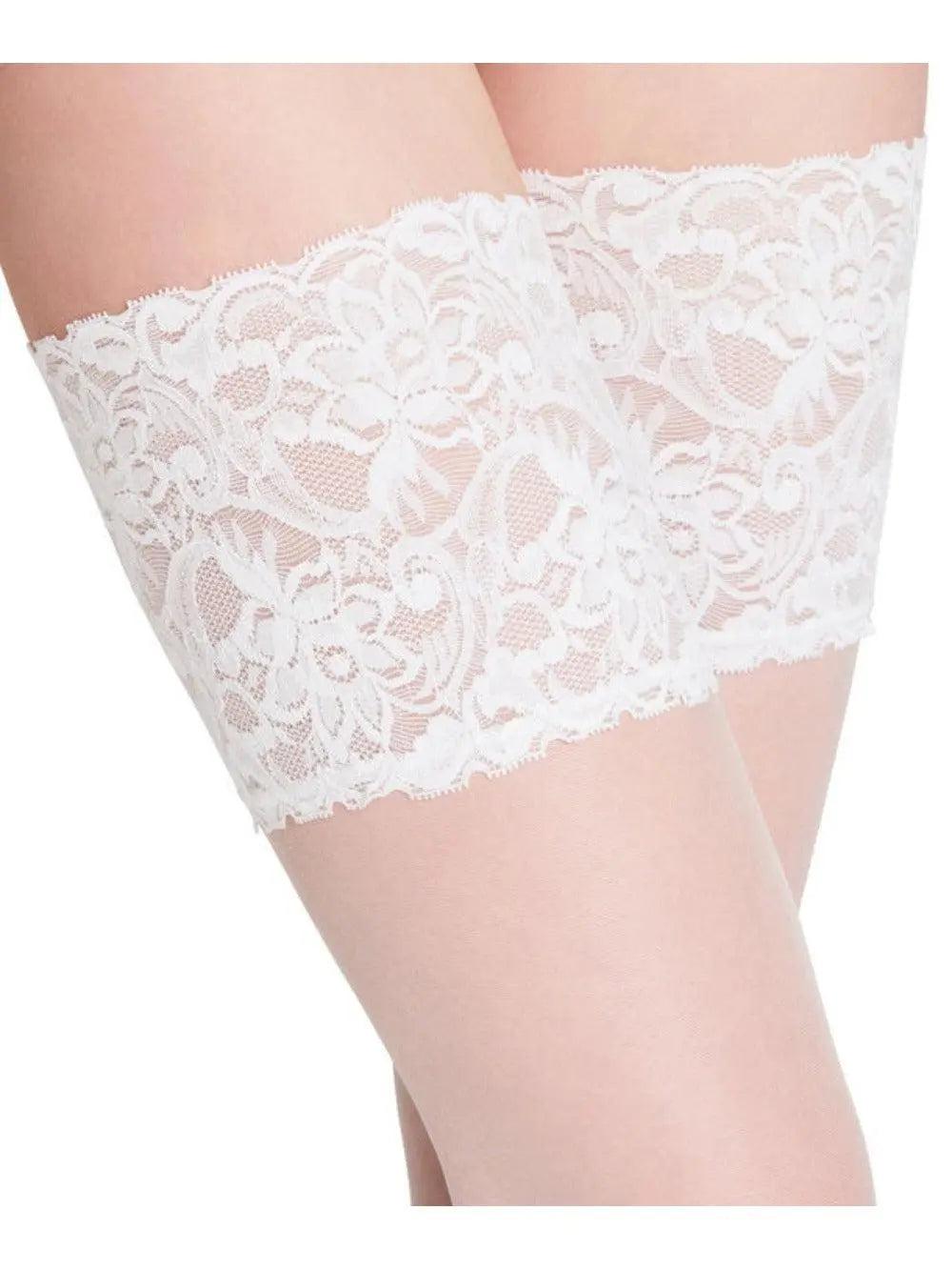 White Seidenglatt 15 Stay-Ups Decorative Lace band