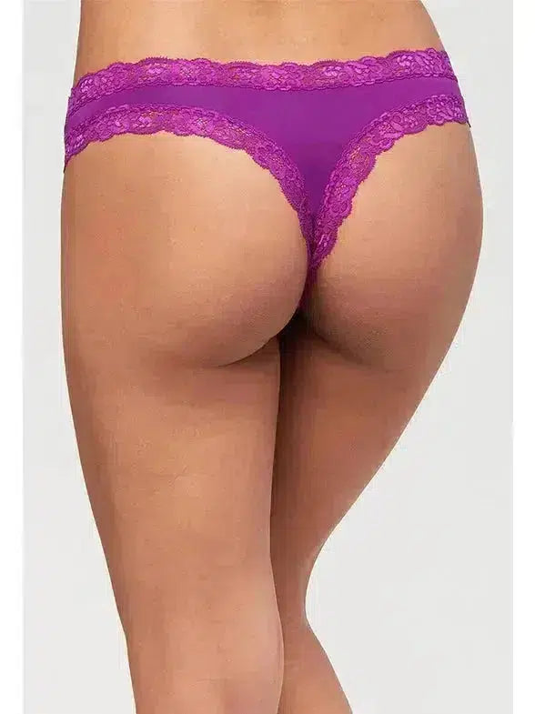 Back of Fleurt Iconic thong in dark orchid color