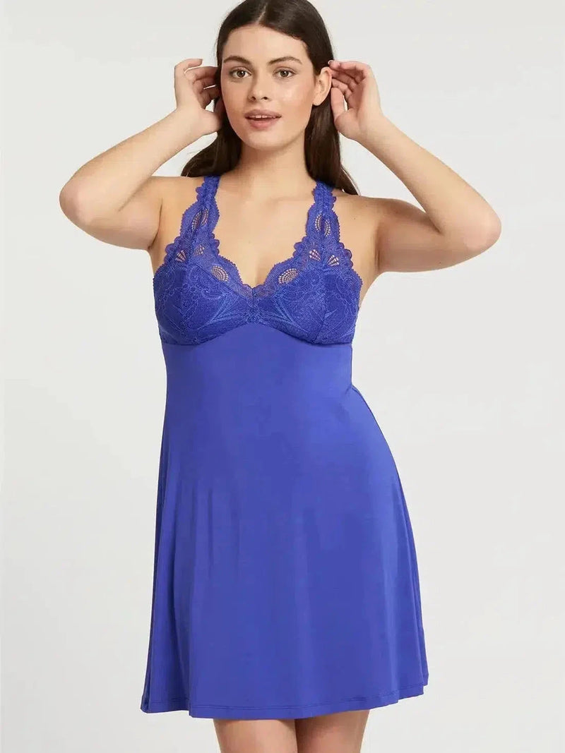 Fleurt Full Chemise & High Waist Boyshort Set