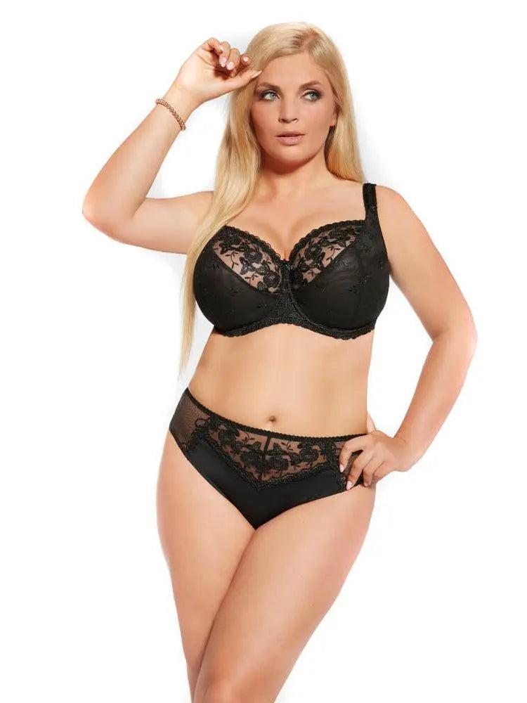 Black Bra with Half Lace Cups