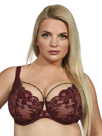 Kris Line Burgundy Selena Soft Lace Bra