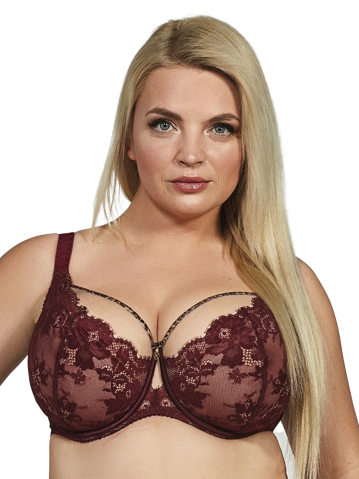 Kris Line Burgundy Selena Soft Lace Bra