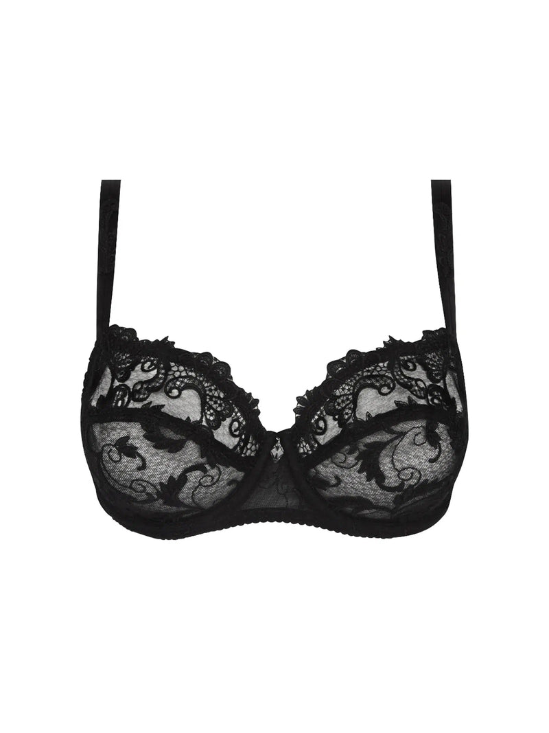 Lise Charmel-Black Dressing Floral Demi Cup Bra