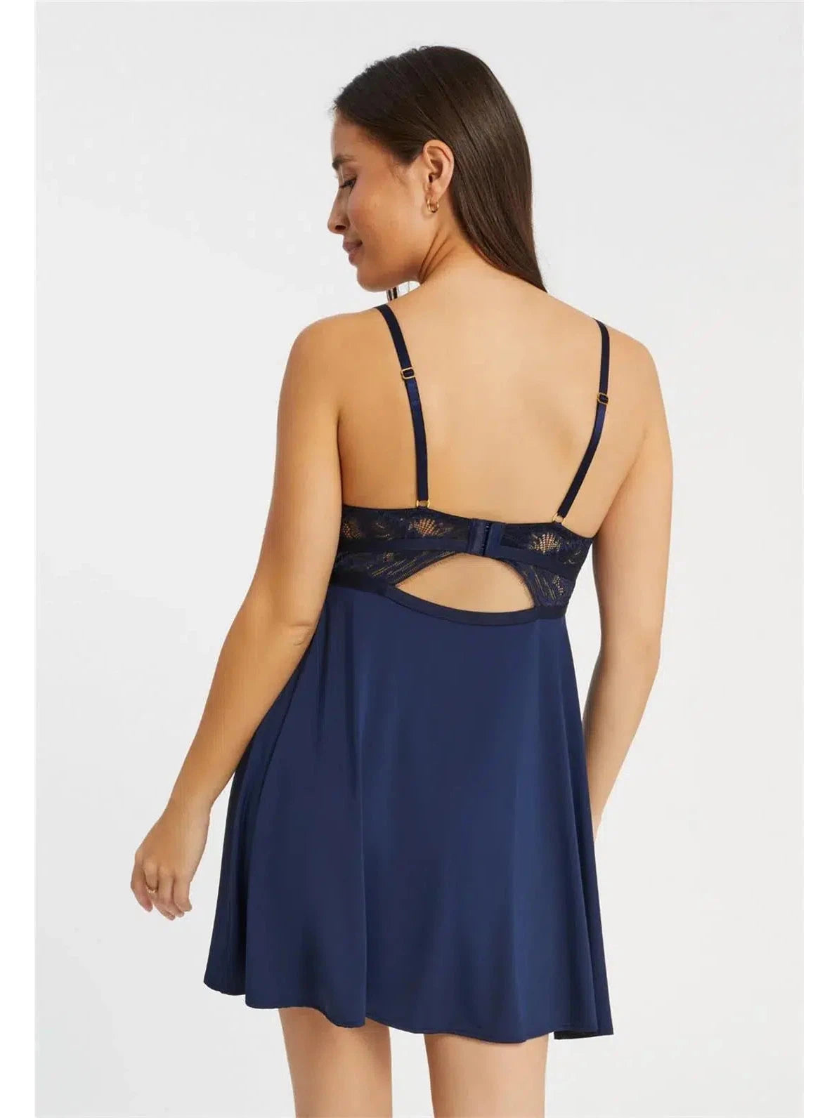 Montelle Intimates-Navy Botanical Flirty Chemise Set