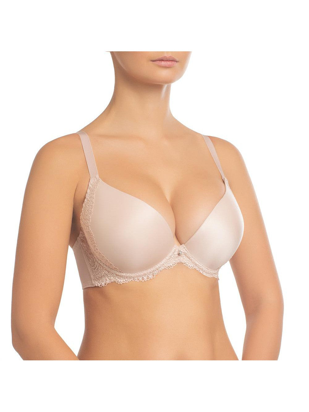 Nikol Djumon-Beige Victoria Push Up Bra with Lace Sides