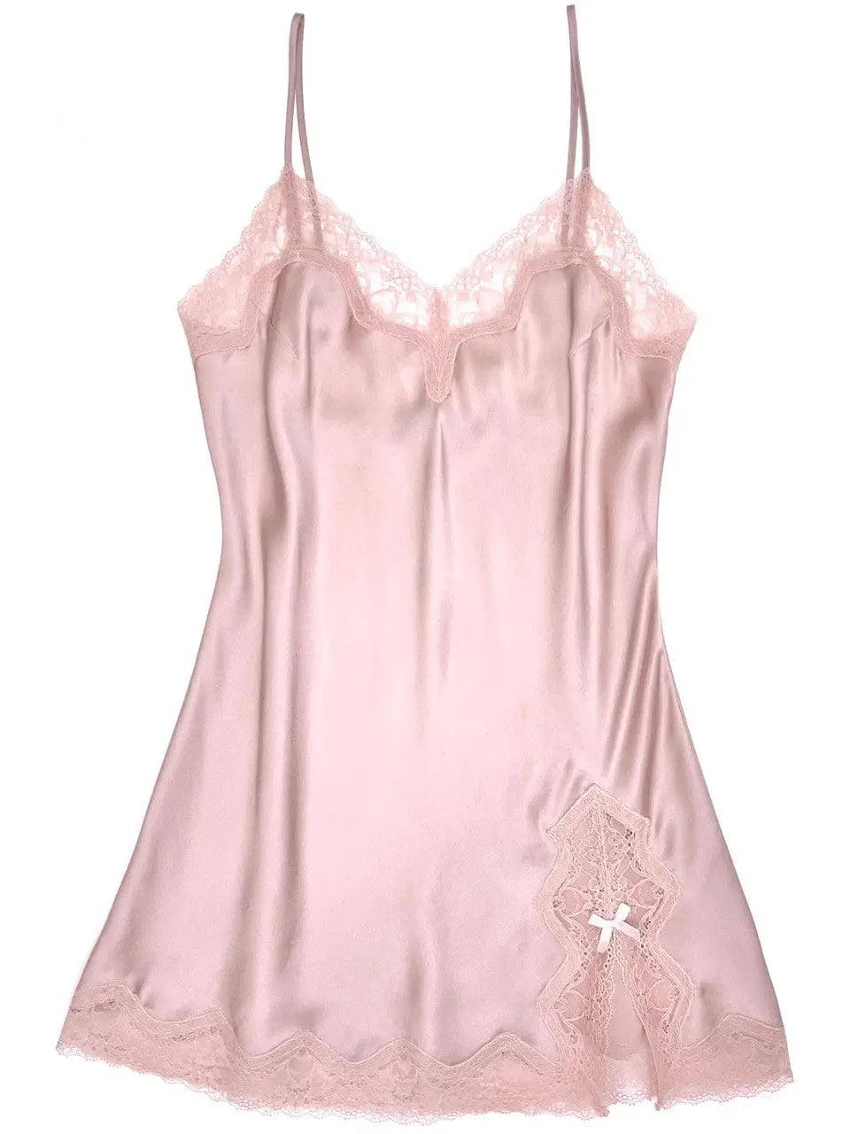 Samantha Chang Pink Sand Classic Silk Babydoll L / Pink