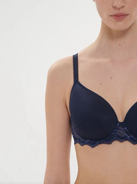 Simone Perele-Ink Blue Caresse 3D Plunge Bra
