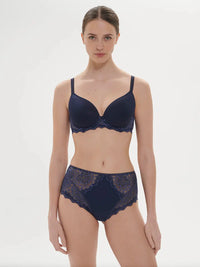 Simone Perele-Ink Blue Caresse 3D Plunge Bra
