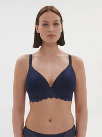 Simone Perele-Ink Blue Caresse 3D Plunge Bra