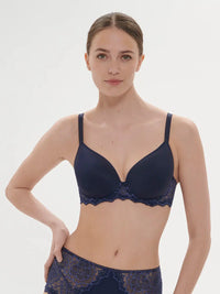 Simone Perele-Ink Blue Caresse 3D Plunge Bra