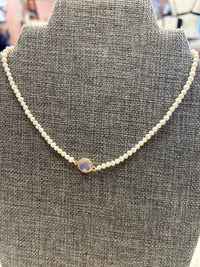 Studio G Pearl Necklace with Crystal Center