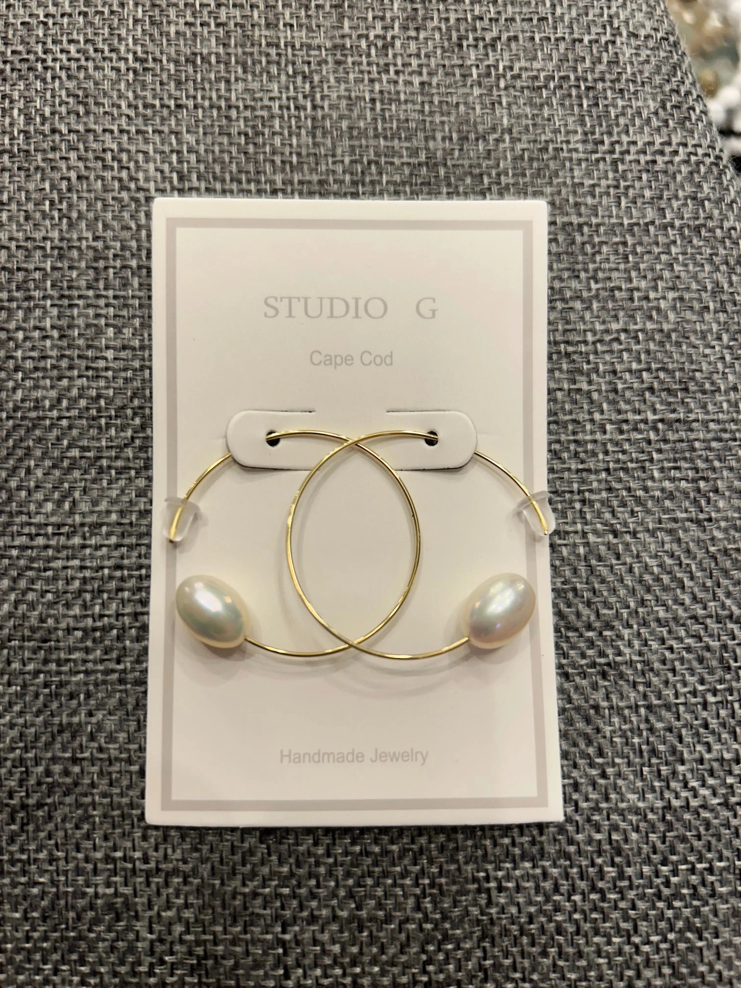 Studio G Single Pearl C Hoop Earring