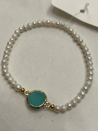 Studio G Small Beaded Pearl Bracelet with Crystal