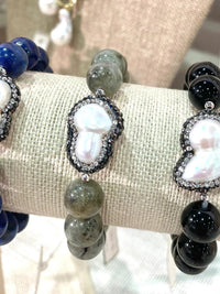 Studio G Stone and Pearl Druzy Bracelet