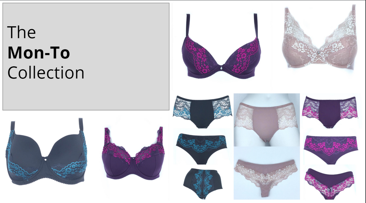 Meet Mon-To Bra Collection in Blackberry, Lotus, and Jade.