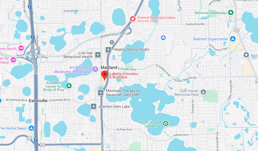 Map showing LaBella Intimates at 481 S Orlando Ave in Maitland, Florida