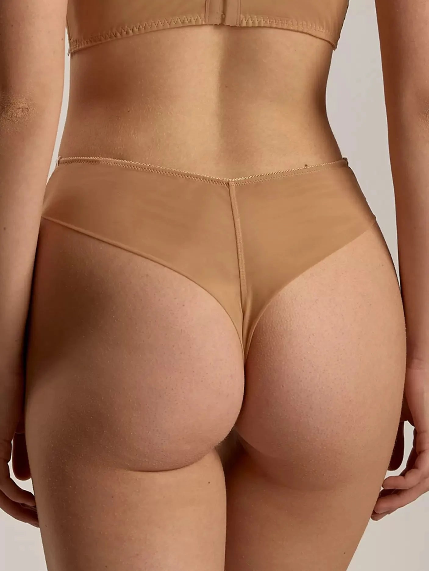 Ajour-Beige & White Passage Thong
