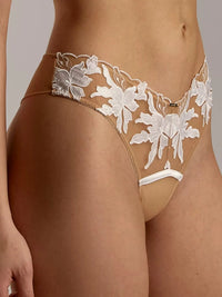Ajour-Beige & White Passage Thong