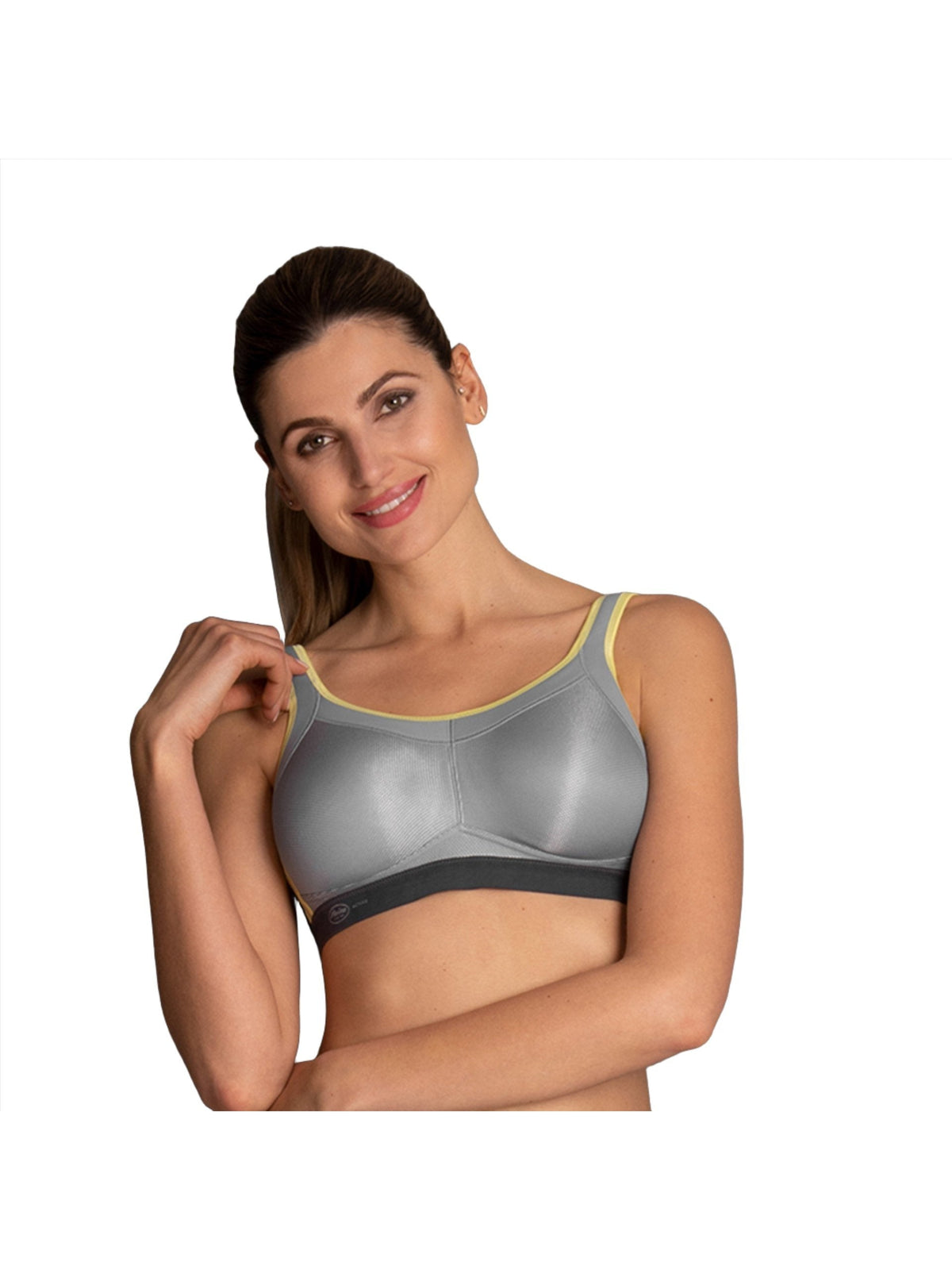 Iconic Grey Maximum Support Momentum Sports Bra