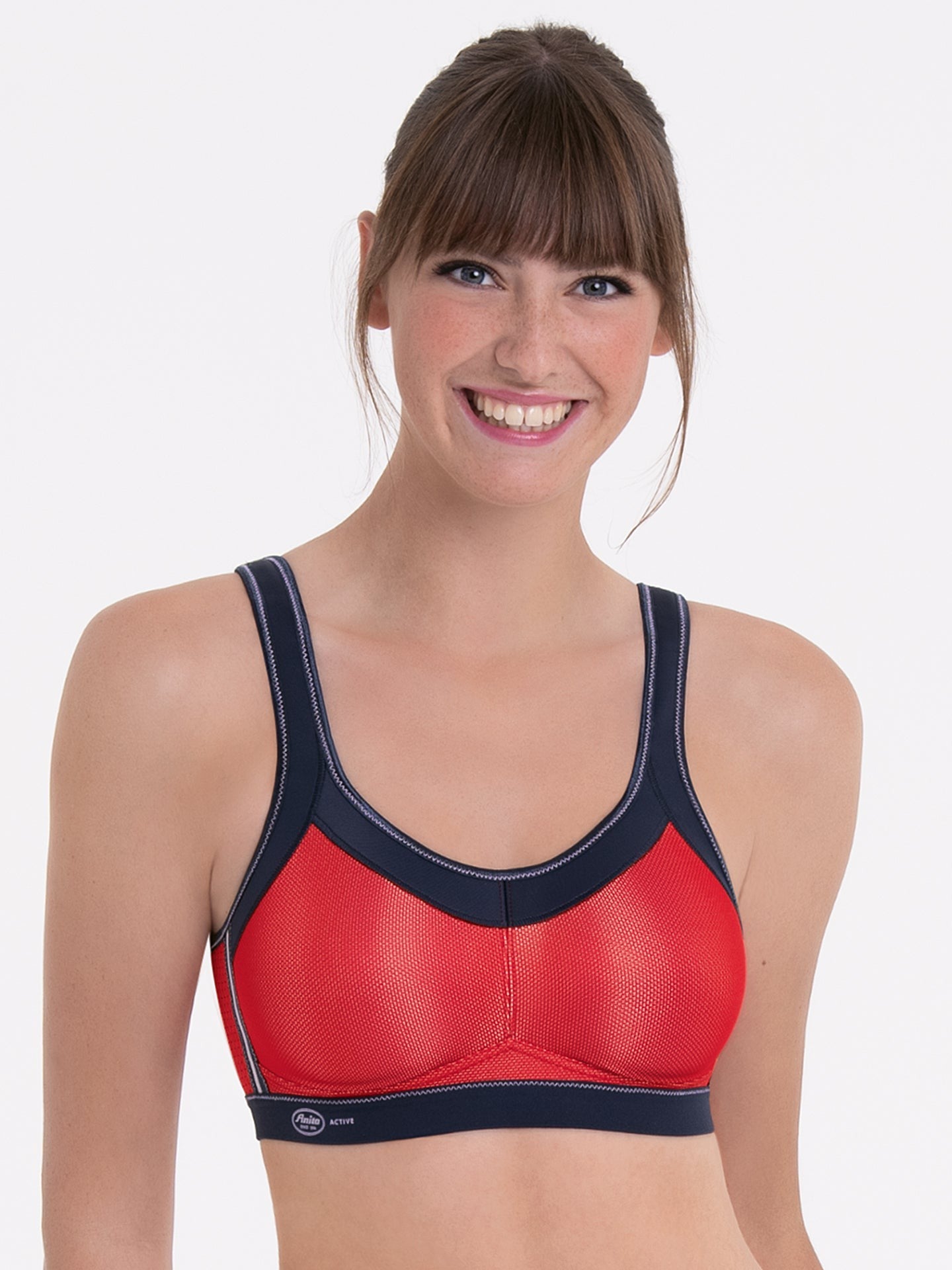 Red Blue Iris Maximum Support Momentum Sports Bra