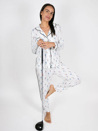 Jolene Golfers Print Long Pajama Set