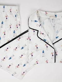 Jolene Golfers Print Long Pajama Set