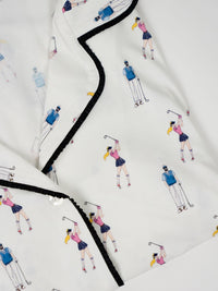Jolene Golfers Print Long Pajama Set