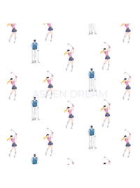 Jolene Golfers Print Long Pajama Set