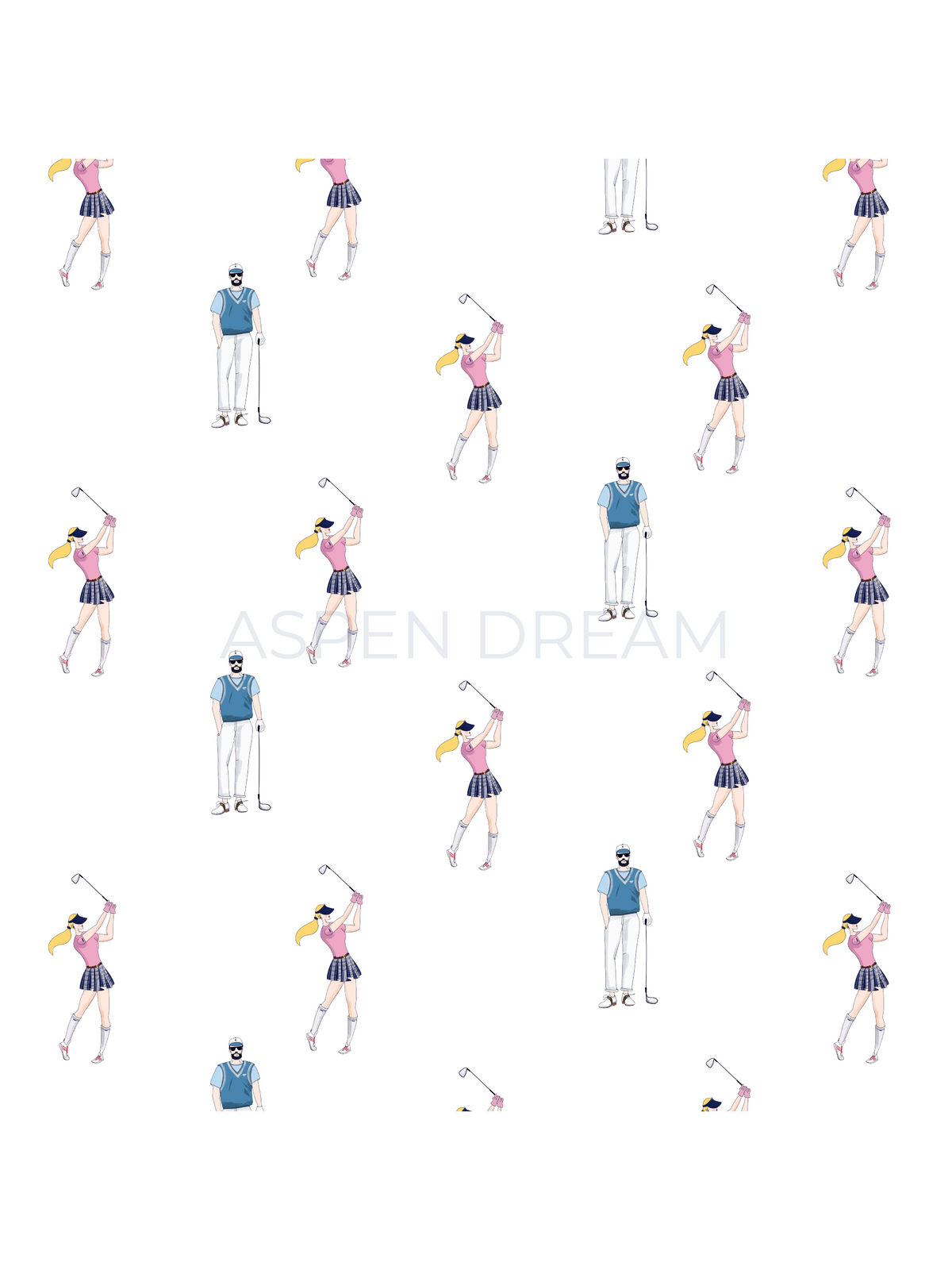 Jolene Golfers Print Long Pajama Set