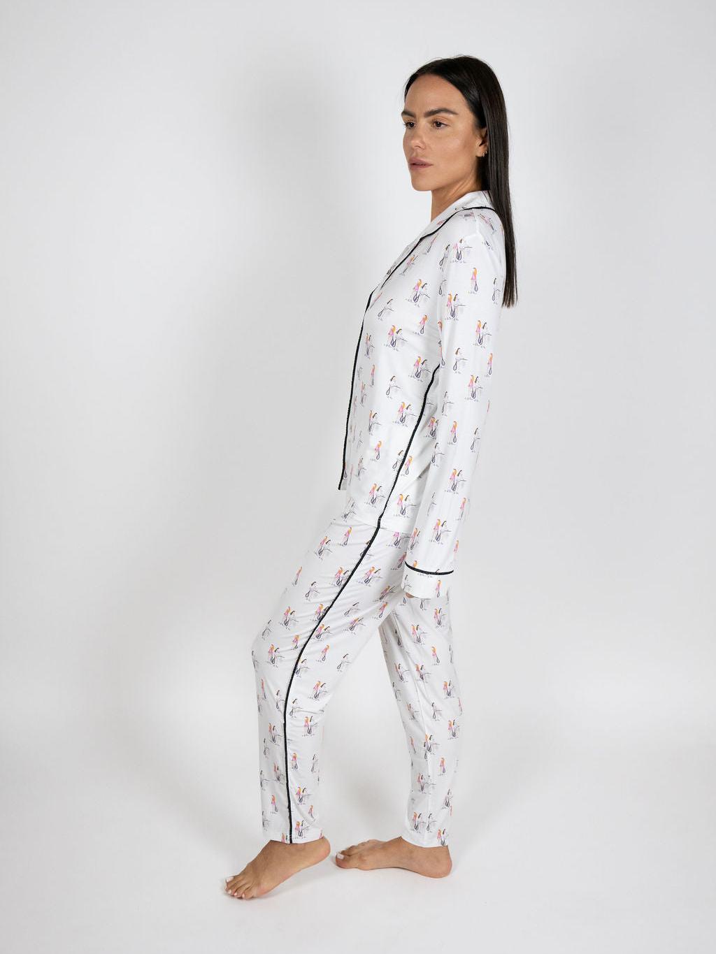 Jolene Tennis Print Long Pajama Set
