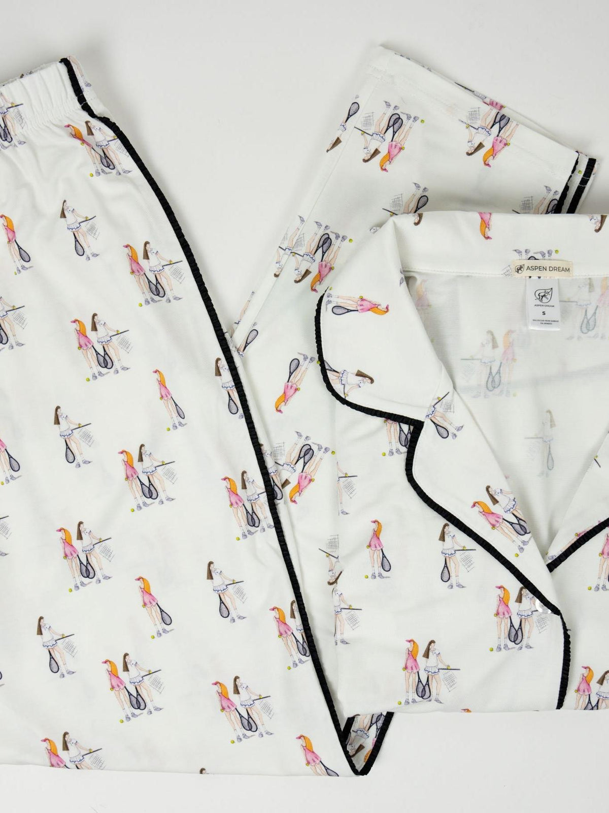 Jolene Tennis Print Long Pajama Set