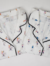 Jolene Tennis Print Long Pajama Set