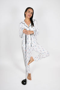 Aspen Dream-Jolene Golfers Print Long Pajama Set
