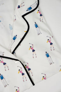 Aspen Dream-Jolene Golfers Print Long Pajama Set