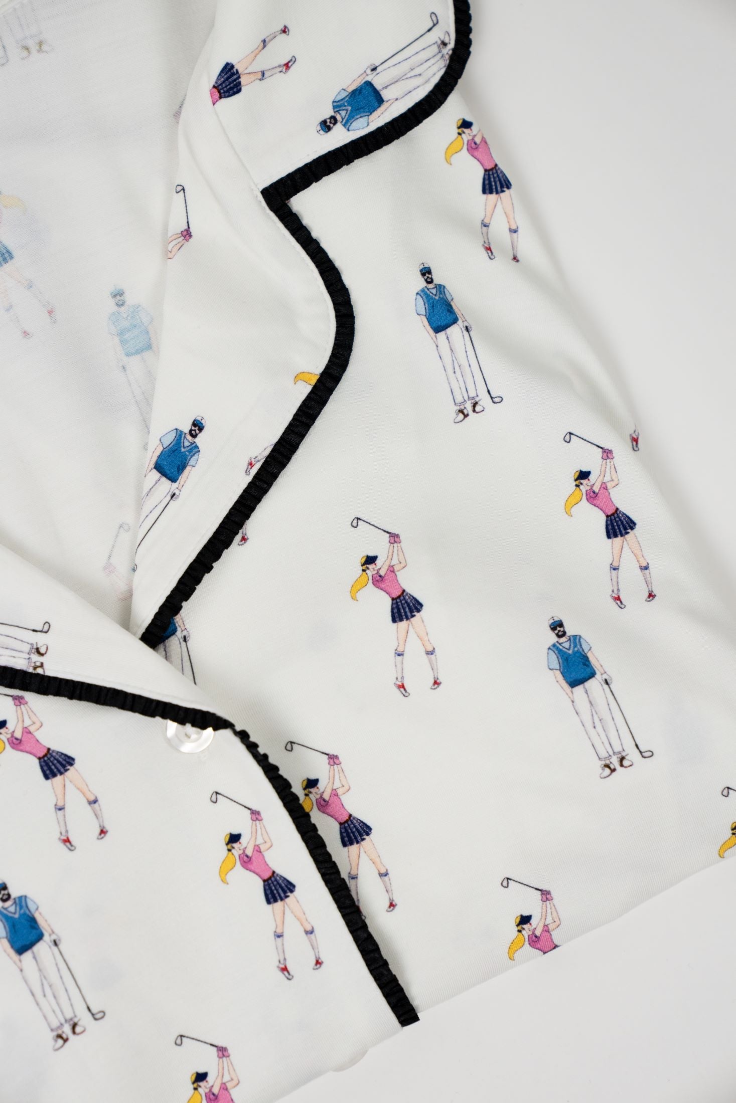 Aspen Dream-Jolene Golfers Print Long Pajama Set