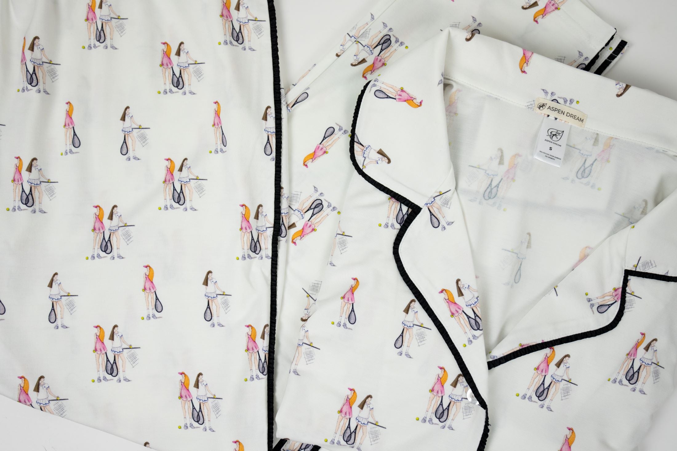 Aspen Dream-Jolene Tennis Print Long Pajama Set