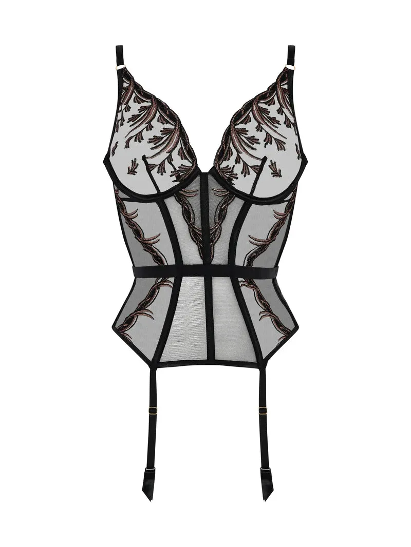 Black Stripes Cosmic Romance Underwire Corset