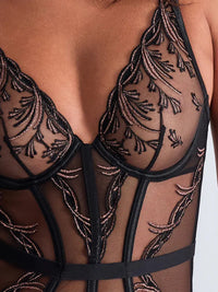 Black Stripes Cosmic Romance Underwire Corset
