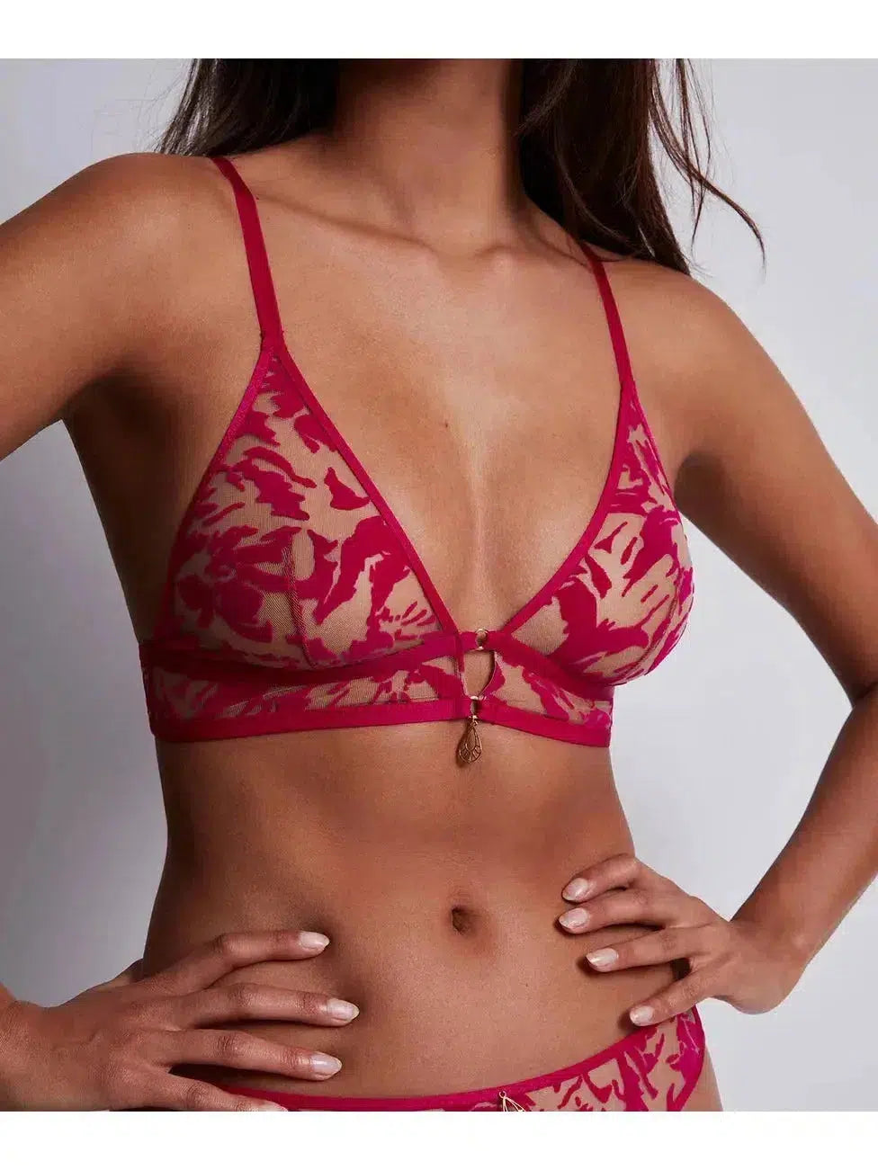 Aubade パープル　ビキニ　70D Aubade Aubade Hot Pink Wild Vibrations Triangle Bralette